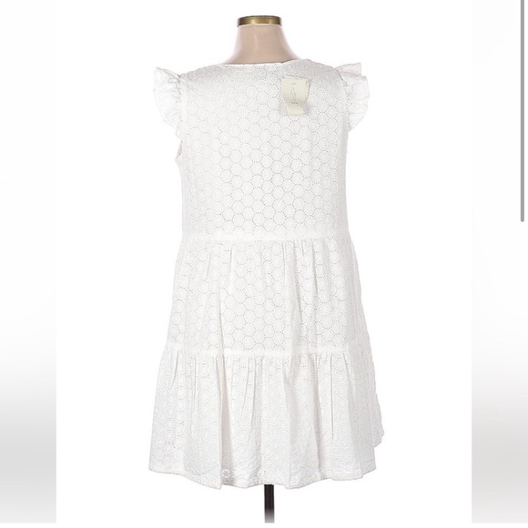 NWT women’s Joie white eyelet lace dress with mini ruffle sleeves - Picture 2 of 6